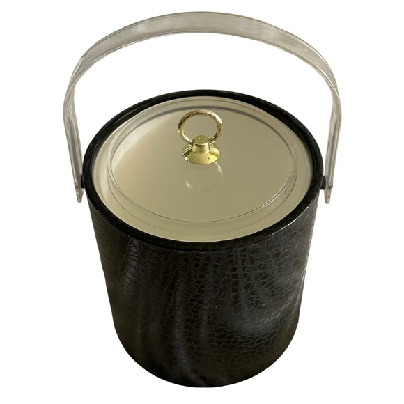 Super cool, vintage, mid century, modern alligator, embossed, lucite, ice bucket - Picture 1 of 8